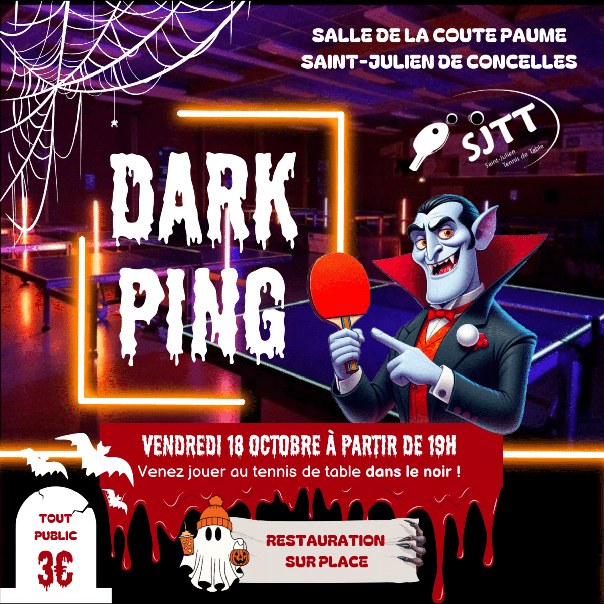 Affiche du dark ping du 18 octobre 2024