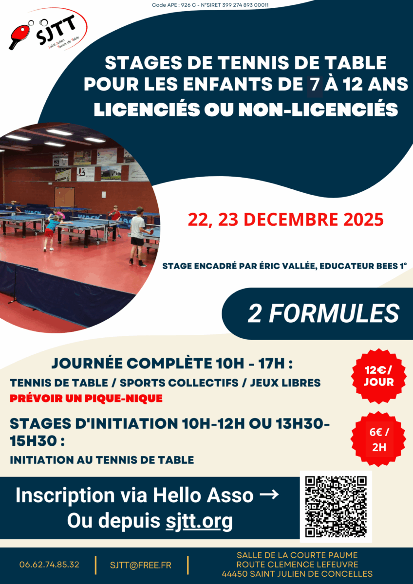 Affiche pour le stage d'avril