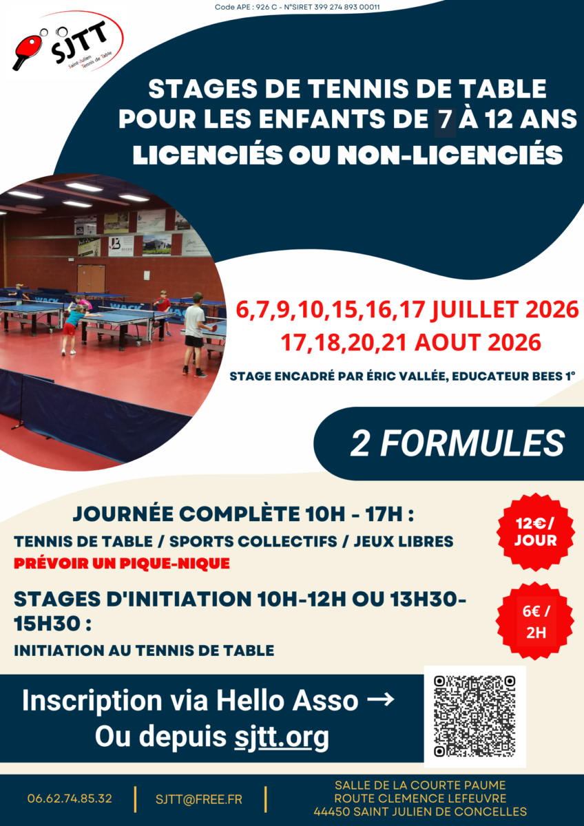 Affiche pour le stage d'avril